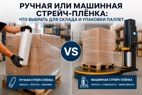 Ручная или машинная стрейч-плёнка: что выбрать для склада