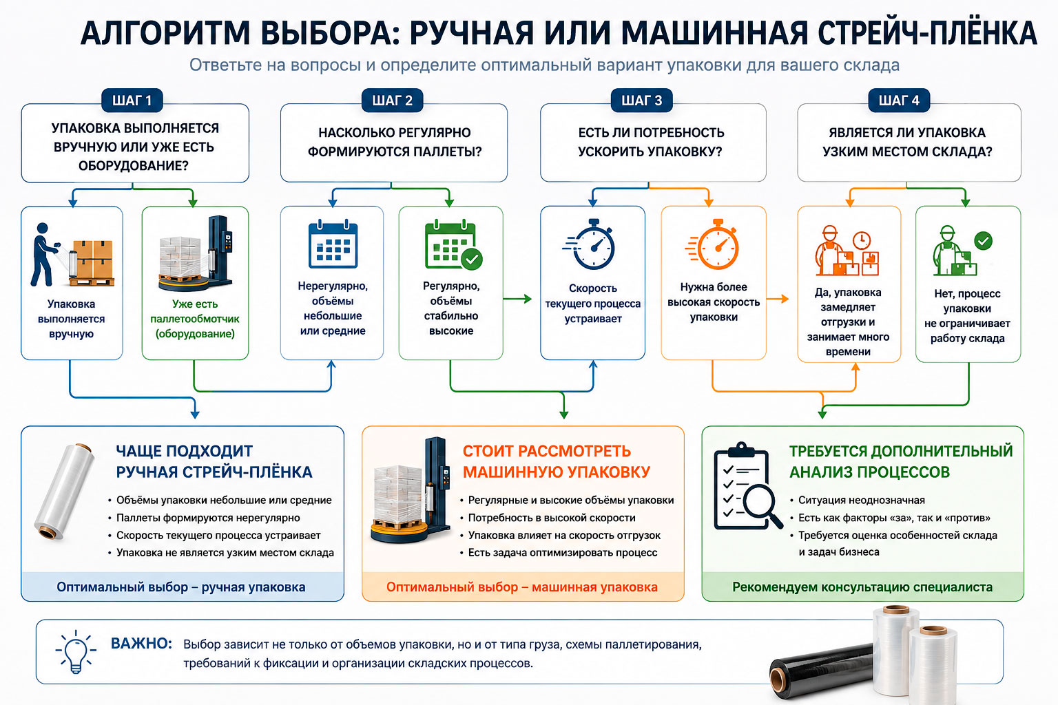Алгоритм выбора стрейч-плёнки для бизнеса